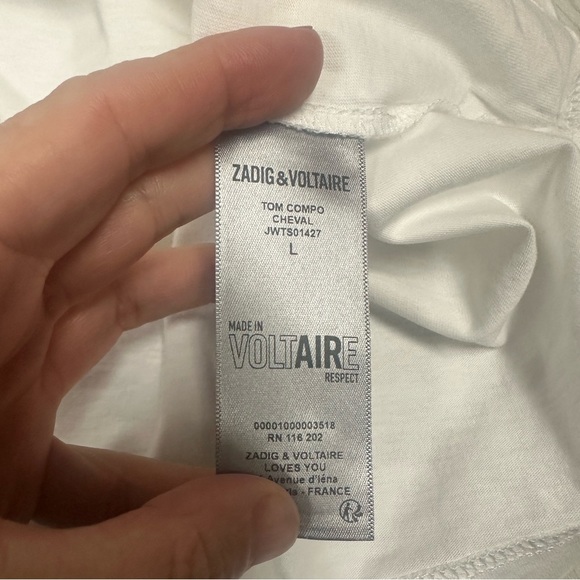 Zadig & Voltaire Tom Compo Oversized T- Shirt. - Picture 7 of 9